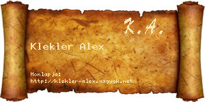 Klekler Alex névjegykártya