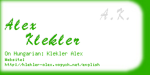 alex klekler business card
